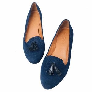 Madewell | Tassel Navy Suede Loafers Size 7.5